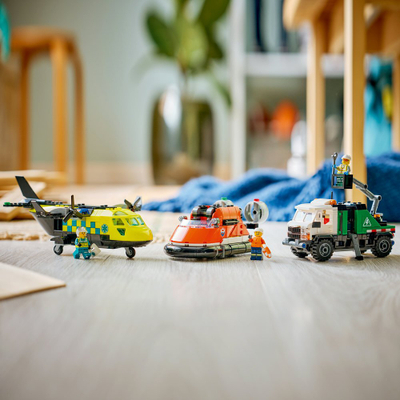 Set ndërtimi LEGO Remix 60505, aeroplan kamion dhe hovercraft, shumëngjyrësh