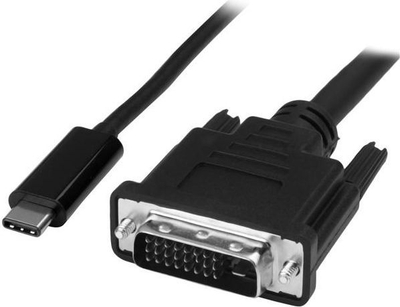 Kabllo USB StarTech DVI USB-C, 1m, e zezë (CDP2DVIMM1MB)