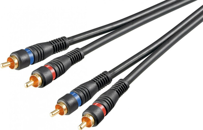 Kabllo audio video Goobay AVK 132-0020 Q, RCA 2x2 mashkull, 20 cm, i zi