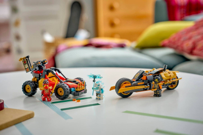 Set LEGO Ninjago Kai and Cole’s Multifunctional Vehicles 71864, lodër ndërtuese, shumëpjesësh, shumëngjyrëshe