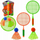 Set raketash badminton pa markë, 2 raketa, 2 flutura me top sfungjeri, shumëngjyrësh