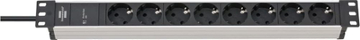 Shirit kontakti Brennenstuhl Alu Line, 8x Schuko, 19", alumini