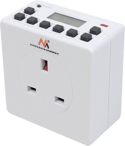 Тајмер дигитална приклучница Maclean Energy MCE30GB, 10 програми, 3600W, бела