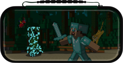 Çantë udhëtimi PDP REALMz Travel Case Plus për Nintendo Switch, Minecraft Forest Battle, jeshile