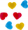 Magnet zemre STRAPAK Heart, set 6 copë, shumëngjyrësh