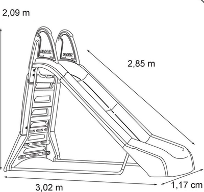 Rrëshqitëse uji për kalamaj Feber Mega Water Slide 800009709, 3 m, plastike, shumëngjyrëshe