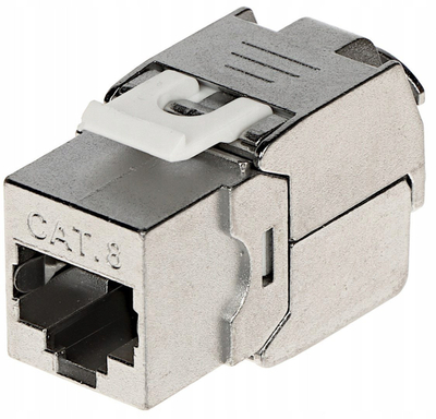 Konektor keystone FX RJ45 8, Cat 8, shielded, i argjendtë