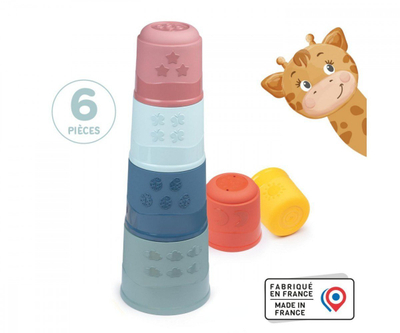 Loja piramidë me kupa Smoby Little Smoby Magic Tower, 6 kupa, për bebe 12m+, shumëngjyrëshe