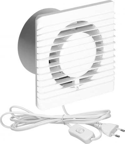 Ventilator banjoje Orno 100mm, montim sipërfaqe, kabllo me çelës, i bardhë