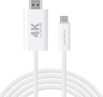 Kabllo video 4smarts USB C në HDMI, 2m, 4K 60Hz, e bardhë