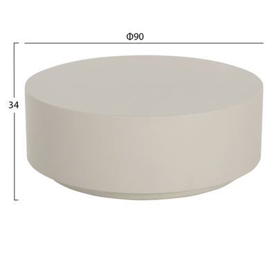 Tavolinë qendrore HomeMarkt Kyoko, fiber cement, Ø90x34cm, bezhë