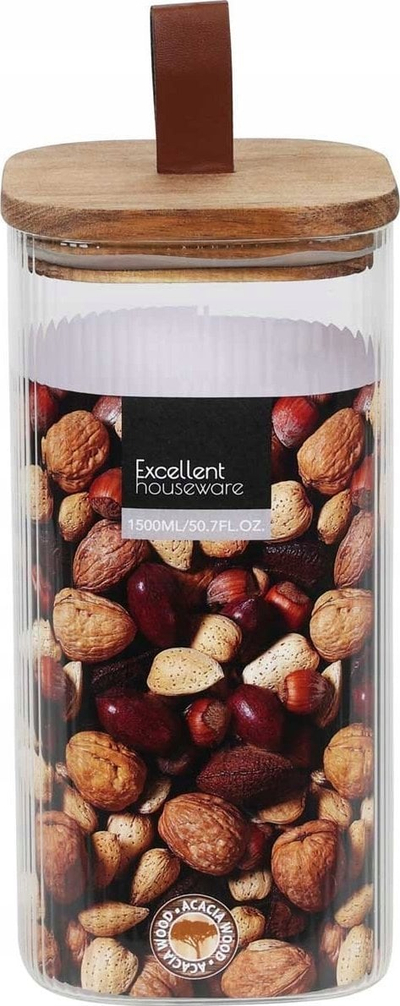 Kavanoz qelqi Koopman Neubukow, 1500 ml, kapak druri, transparent