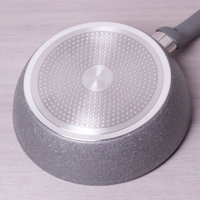 Tigan i thellë Kamille Chamomile Granite, 28cm, me shtresë graniti, gri mermeri