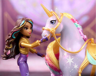 Set lodër Unicorn Academy Sophia dhe Wildstar, me 2 aksesorë kalërimi, për fëmijë 4+