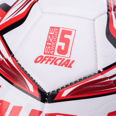 Top futbolli Huari Nazare, madhësia 5, PVC, i bardhë me të kuqe