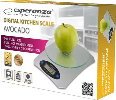 Peshore kuzhine Esperanza Avocado EKS006, dixhitale, kapacitet 5kg, gri