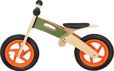 Biçikletë balance Spokey Woo Ride Duo, dru, rrota 12", portokalli e gjelbër