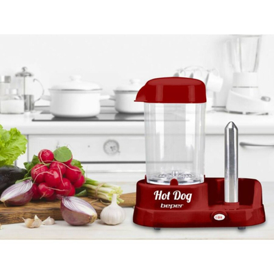 Aparat për hot dog Beper P101CUD501, 350W, me avull, i kuq