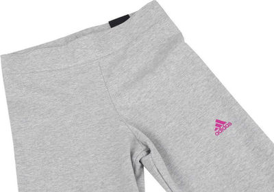 Leggings për goca adidas Lin Tig Jr IC3580, të ngushta, pambuk i përzier, gri