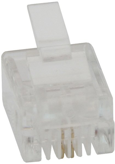 Prizë telefonike RJ11 6P2C, set 10 copë, transparente