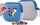 Çantë tualeti PIXIE CREW Pixie Zipper Pouch, panel silikoni me pixela, gri me panel blu
