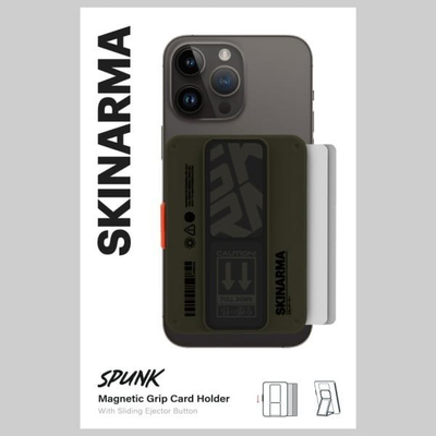 Portofol telefoni Skinarma Mirage Spunk, me magnet, me mbajtëse, jeshil
