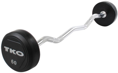 Шипка curl TKO K807R 40, 40kg, обложена со гума