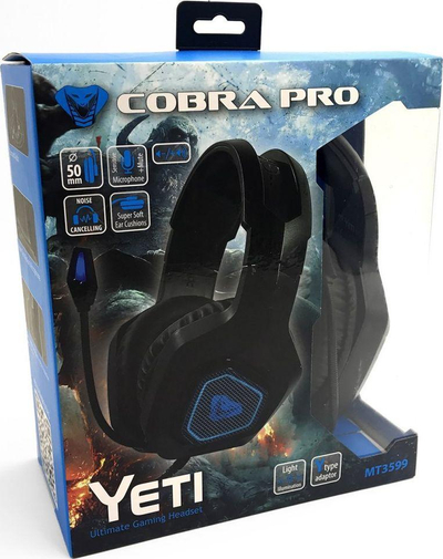 Kufje Media-Tech Cobra Pro Yeti, të zeza / kaltërta