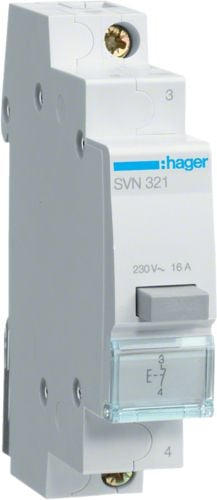 Buton modular Hager SVN321, 16A, 1NO, i bardhë