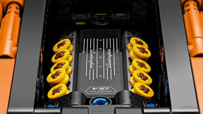 Set ndërtimi LEGO Technic Lamborghini Huracán Tecnica 42196, model sportiv, portokalli