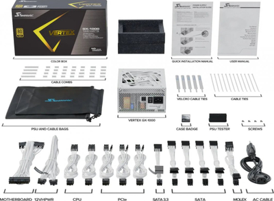 Burim energjie SeaSonic Vertex GX VERTEX-GX-1000-WHITE ATX 3.0, 1000W