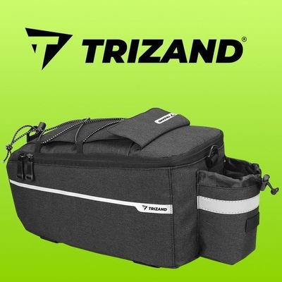 Çantë termike biçiklete Trizand 20888, 9L, rripa reflektues, e zezë