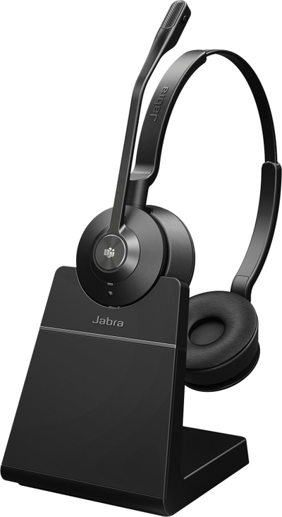 Kufje me mikrofon Jabra Engage 55 SE MS Stereo, USB, pa tela, me Charging Stand, ngjyrë e zezë