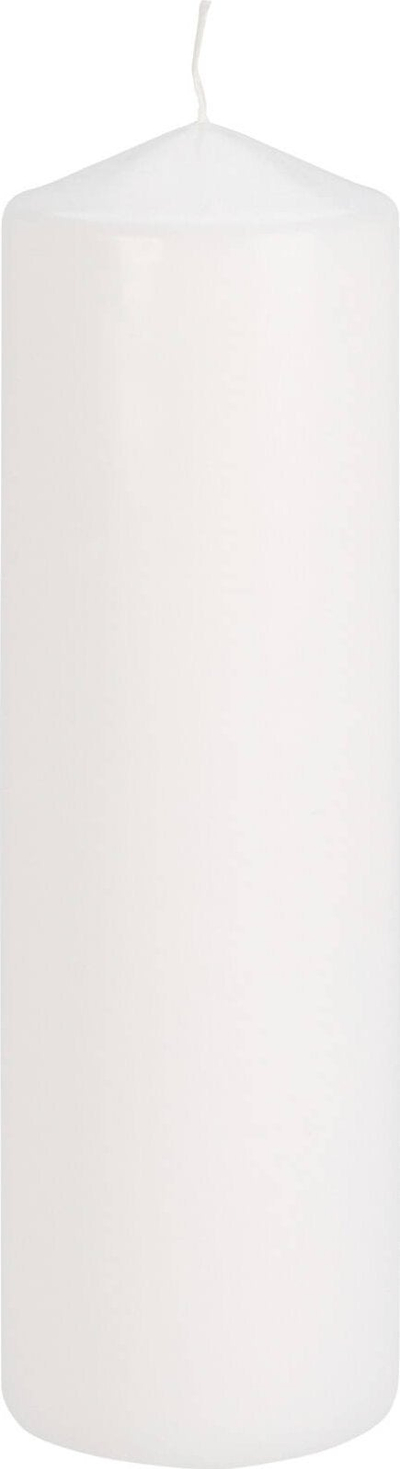 Kandël cilindrike Candle Home and Styling Collection, 8 x 24.5 cm, e bardhë