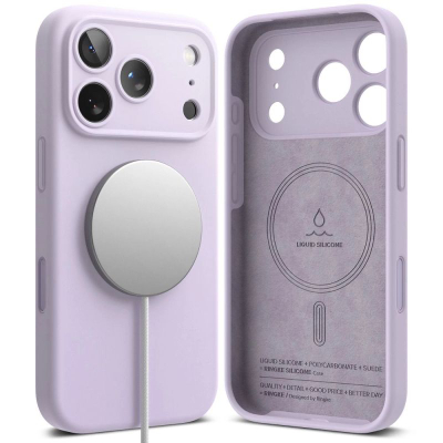 Këllëf silikoni Ringke Magnetic MagSafe për iPhone 17 Pro, i hollë, për MagSafe, i zi