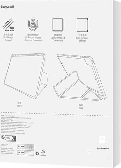 Mbulesë tablet Baseus Minimalist për iPad Air 4 5 10.9", funksion qëndrimi, mbajtës stylus, e zezë