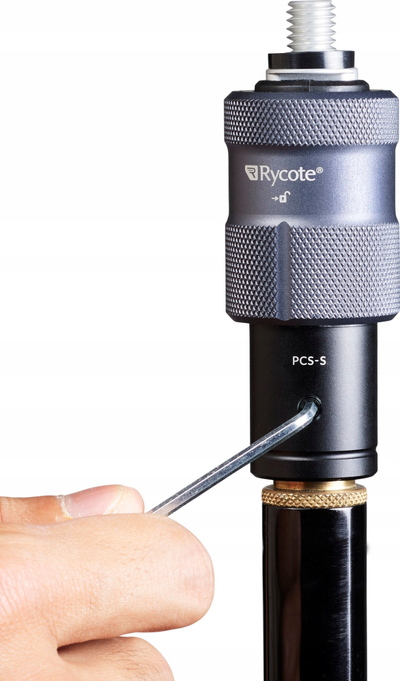 Adapter audio Rycote PCS Spigot, me shpejt-lëshim, me fije 3/8"