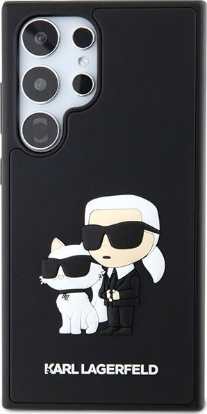 Kapak telefoni Karl Lagerfeld 3D Rubber Karl and Choupette për Samsung Galaxy S24 Ultra, TPU, mbrojtës, i zi