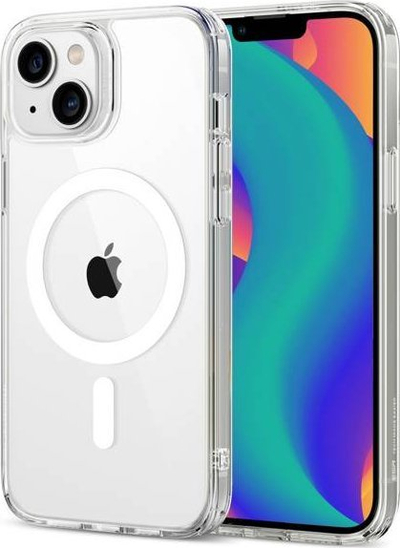Maskë telefoni ESR Hybrid Magnetic HaloLock për iPhone 14 edhe iPhone 13, përputhet me MagSafe, mbrojtje ushtarake, transparente