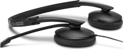 Kufje me mikrofon Lenovo Wired VoIP UC, stereo, USB Type C, të zeza