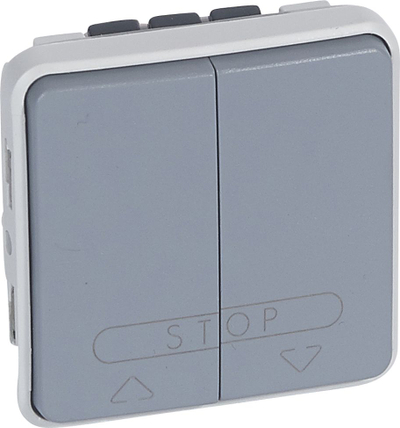 Ndërprerës roletash Legrand Plexo 069539, 2 butona, IP55, gri