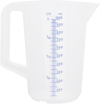 Kupë matëse polipropileni, 0.25L, transparente