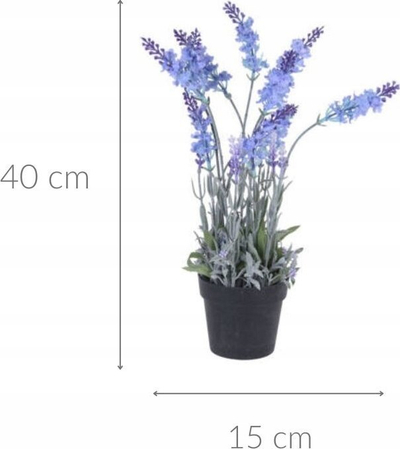 Lavandë artificiale për zbukurim në vazo, 40 cm, lejla