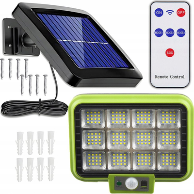 Lampë solare muri outdoor, me sensor lëvizjeje, IP65, e zezë