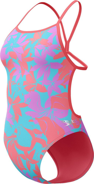 Kostum banje Speedo Club Training Printed V Back, Endurance+, rozë jeshil