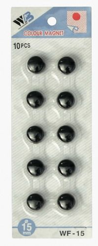 Magnete për tabelë Argo, 15mm, set 10 copë, të zeza