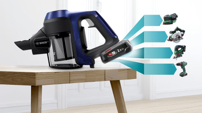 Fshesë me korrent vertikale Bosch BBS611MAT, 18V, 0.3L, blu