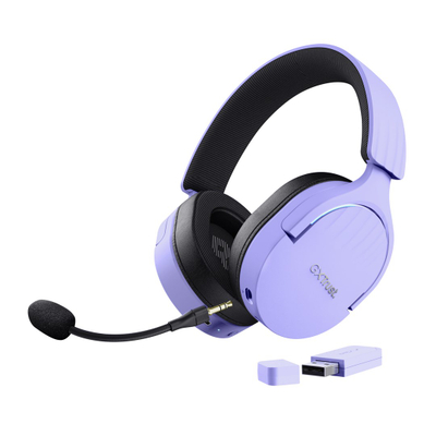 Гејминг слушалки Trust GXT491 Fayzo, безжични, over ear, виолетови