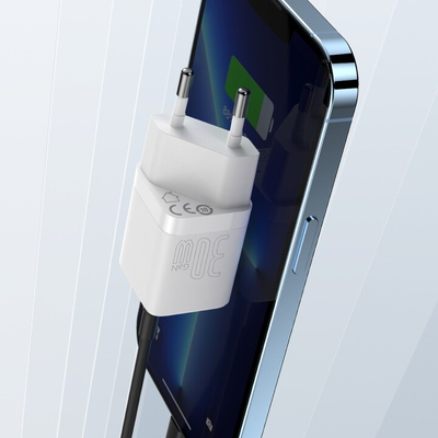 Karikues Baseus GaN3, 30W, i bardhë