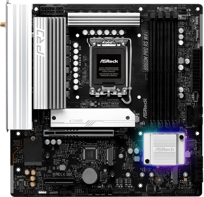 Матична плоча Asrock B860M Pro RS WiFi, Intel LGA1851, DDR5, Micro ATX